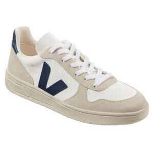 Veja V-10 Sneakers - White and Nautico Navy - Men’s 11.5 - Casual Modern Shoe